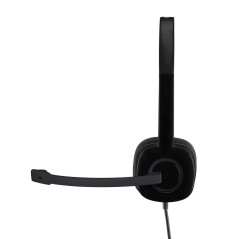 Logitech Stereo H151 Wired Headset - Premium Sound Quality, Comfortable Fit, Stylish Black Design